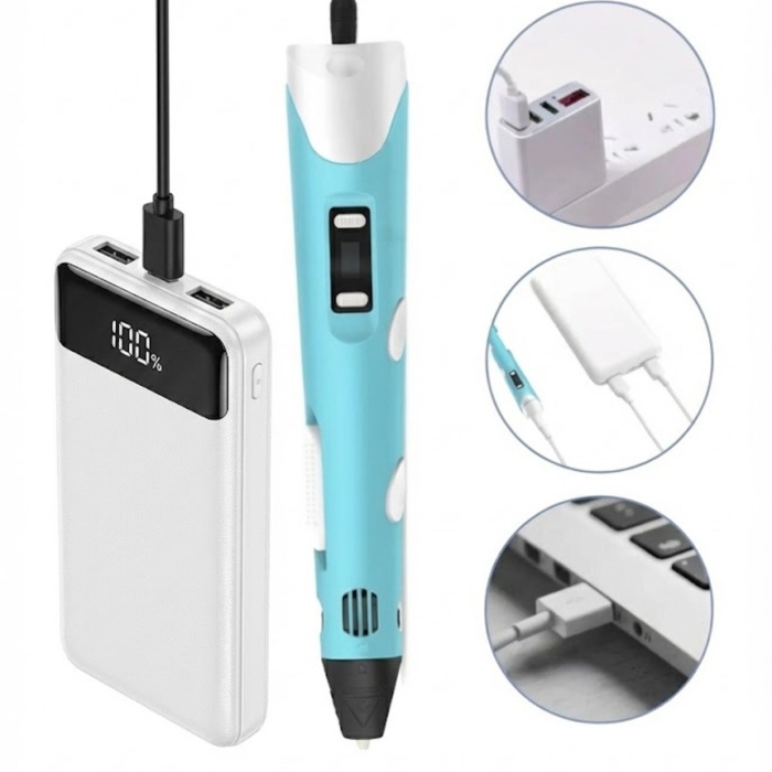 ® Yeni Ürün 3D Kalem Seti (SARI) Dijital Göstergeli + 3 Renk Filament Hediyeli Eğitici Yazıcı ABS/PLA Uyumlu